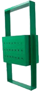 bote de basura para parque forma rectangular color verde