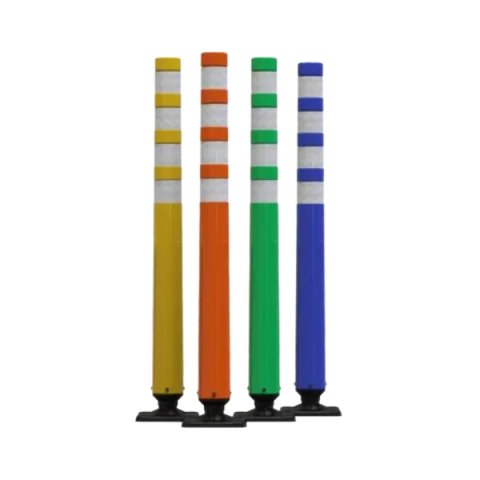 Baliza vial abatible BA-127 de polimero con 4 anillos reflejantes