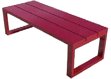 banca metálica para exterior asiento color rojo tol 1109