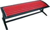 banca metálica para exterior color negro con rojo urbani15