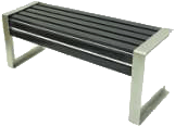 banca metálica para parques asiento forma escuadra con perfil rectangular color negro squadra2