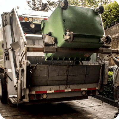 camion con sistema de volteo trasero rear loader