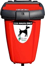 bote para heces de perro para parques con tapa para malos olores color rojo con 50 litros de capacidad