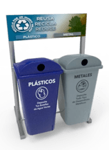 botes de reciclaje para clasificacion de residuos plasticos y metales