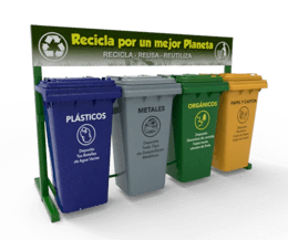 botes de reciclaje para separacion de basura organica inorganica y papel