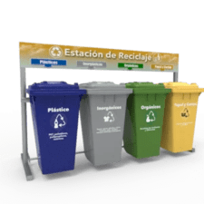 botes de reciclaje para separacion de basura organica inorganica y papel