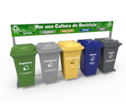 botes de reciclaje para separacion de residuos organico, inorganico, lasticos y carton