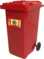 Contenedor industrial para residuos peligrosos biológico infecciosos 120 litros sin pedal color rojo modelo 8919 RPBI
