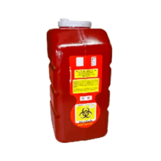 bote para recolectar residuos punzocortantes peligrosos biológico infecciosos PC12 color rojo