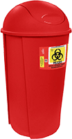 botes para residuos peligrosos biológico infecciosos 80 litros con tapa balancín curvo color rojo modelo 8509 RPBI