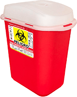 botes para residuos peligrosos biológico infecciosos punzocortantes RPBI de 13 litros color rojo modelo 8210 RPBI