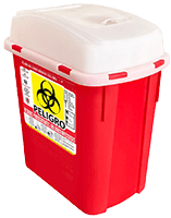 botes para residuos peligrosos biológico infecciosos punzocortantes RPBI de 4 litros color rojo modelo 8208 RPBI