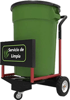 carro barrendero con bote color verde y tapa negra estructura metálica tubular carromovil-1