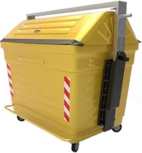 contenedor de basura metálico 2600 litros color amarillo