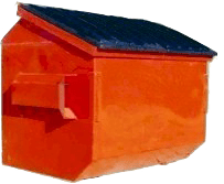 contenedor de basura metálico carga frontal basura 6000 litros 6 metros cúbicos color naranja