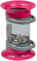 contenedor de pilas cilíndrico paredes translucidas cthru 5 battery