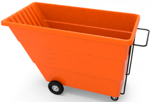 contenedor de plástico grande con ruedas volquete 1000 litros md color naranja
