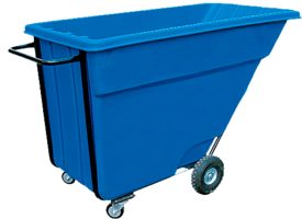contenedor de plástico grande con ruedas volquete 750 litros md color azul