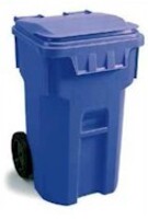 contenedor de plástico marca otto para basura con tapa ruedas msd 260 litros color azul