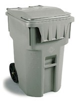 contenedor de plástico marca otto para basura con tapa ruedas msd 360 litros color gris