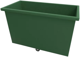 contenedor de plástico carga carro 390 litros color verde