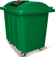 contenedores de plástico grande con tapa y ruedas vic 550 litros capacidad md color verde