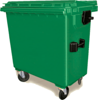 contenedores de plástico grande con tapa y ruedas vic 770 litros capacidad hd color verde
