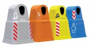 contenedores de plástico para basura con tapa ruedas iglu reality 2000 litros media densidad color verde naranja amarillo y azul