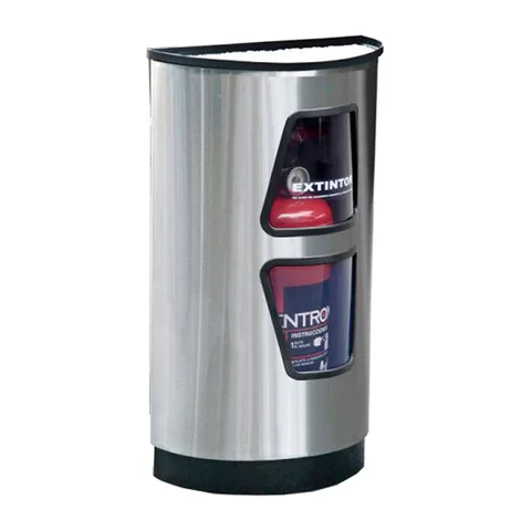 Porta extintor cenicero medio punto 40x68 acero inoxidable 6 kg