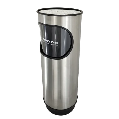 Porta extintor cenicero piso CPO-03 acero inoxidable 12 lb CO2