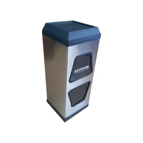Porta extintor cuadrado con cenicero integrado acero inoxidable
