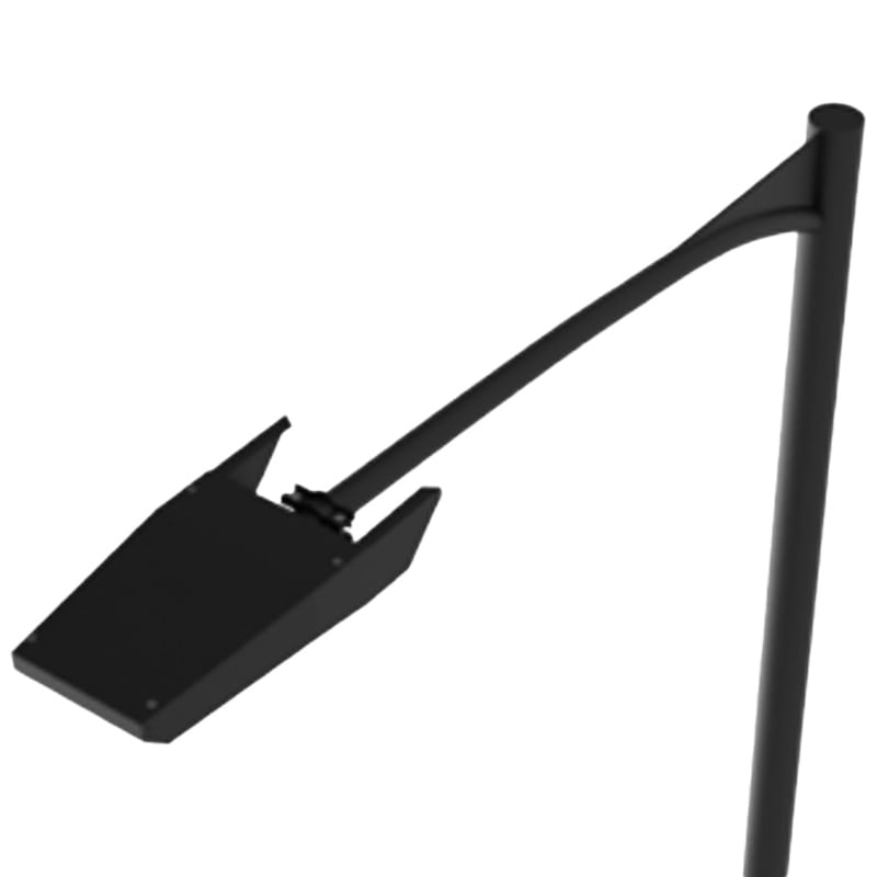 Detalle superior del poste metálico de alumbrado público modelo LIL