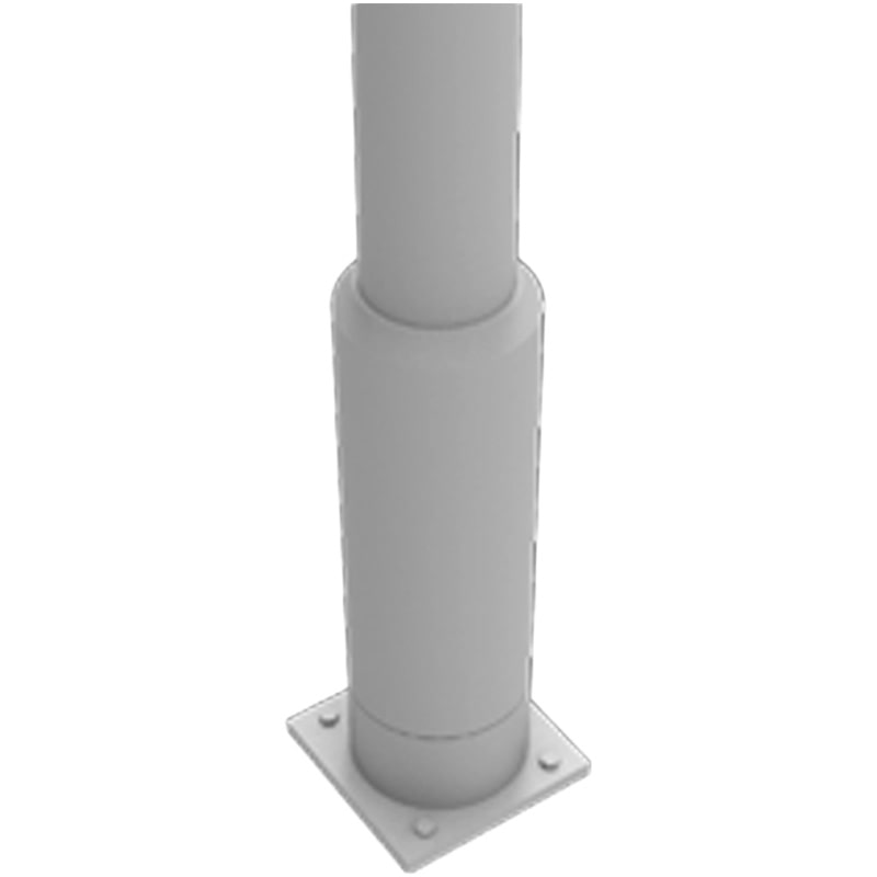 Detalle inferior del poste metálico de alumbrado público modelo Querétaro