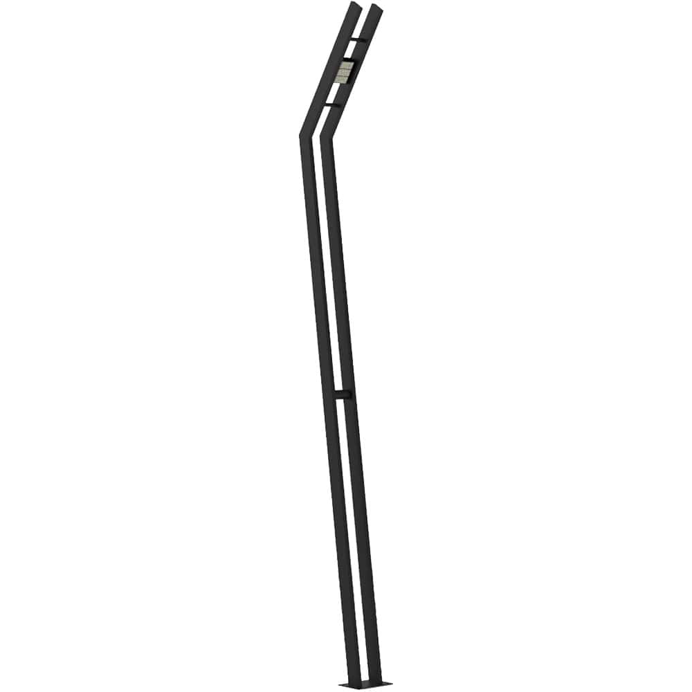 Poste metálico para alumbrado público modelo Toledo con diseño arquitectónico doble estructura en acero galvanizado