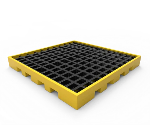 Plataforma antiderrame 4 tambos 200L con retencion 166 litros