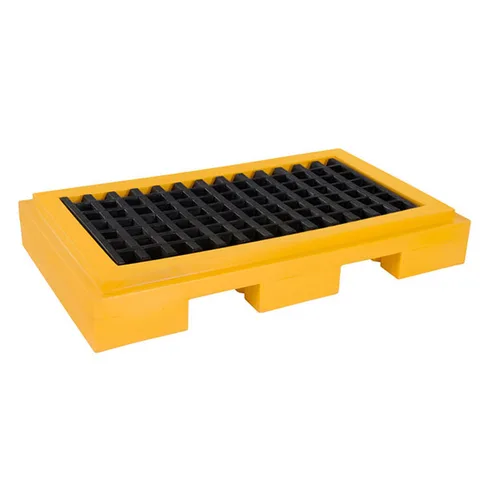 Tarima antiderrame 2 tambos 200L con rejilla retencion 80 litros