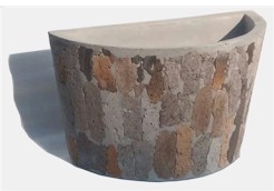 maceta de concreto medio punto curva para exteriores