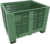 caja agricola de plastico color verde